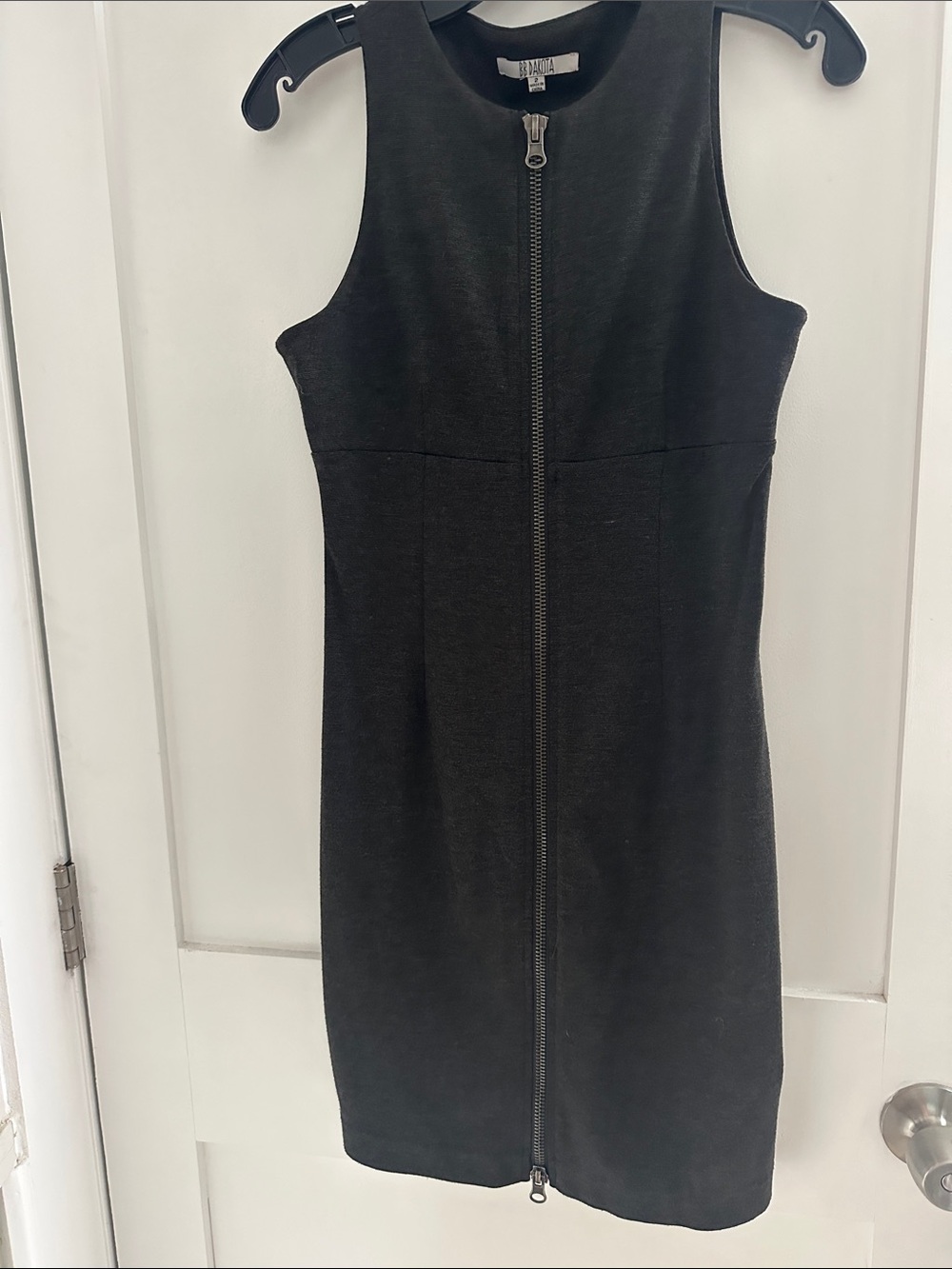 BB Dakota dark grey  Zip-Front Sleeveless Mini Dress